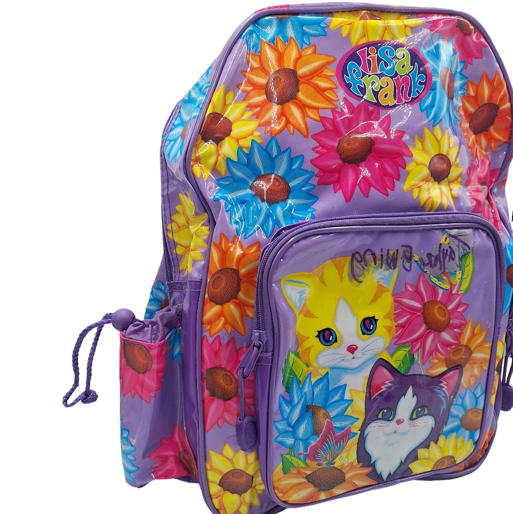 VTG Lisa Frank Sunflower Kittens Large Full-size Backpack - Picture 2 of 14